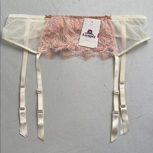 b.tempted cream pink garter belt xs/s